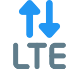 LTE generation phone and internet connectivity logotype icon