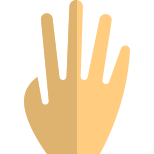 Four fingers hand gesture in political campaign with back of the hand icon
