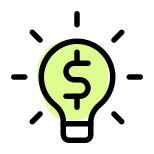 Lamp with dollar sign money idea concept icon