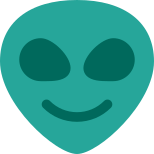 Alien head emoji used in instant messenger chat icon