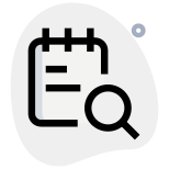 Find Notes and text search with magnify glass icon