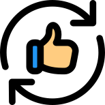 Positive feedback of Thumbs up while syncing application icon