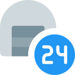 Twenty four seven warehouse storage facility service icon