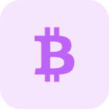 BTC, Bitcoin cryptocurrency electronic cash logotype layout icon