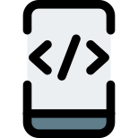 Html or other programming access on a smartphone icon