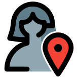 Online location of a user working globally icon