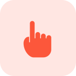 Scroll up or swipe with single finger on touch screen interface icon