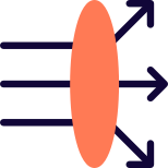 Light source in angle direction from straight source icon