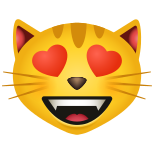 Gato sonriente con ojos de corazón icon