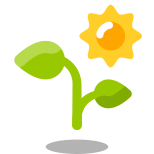 Planta sob sol icon