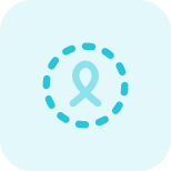 Cancer awareness programme with a ribbon logotype isolated on a white background icon
