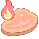 Steak brûlant icon