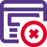 Remove content from the web browser with cross sign icon