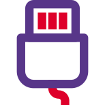 Fast and lighting pin phone charging and data syncing port icon