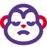 Sad face pictorial representation monkey emoji for chat icon