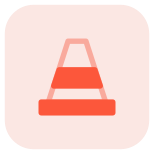 Traffic cone for road maintenance and other services for traffic department icon
