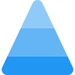 Pyramid graph isolated on a white background icon