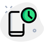 Mobile phone timer or stopwatch function logotype icon