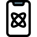 Smartphone access with atomic, reaction structure layout icon