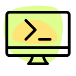 Software language operated on a heavy duty desktop computer icon