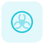 Biohazard warning danger logotype isolated on a white background icon