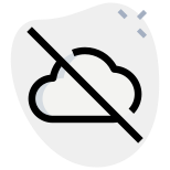 Cloud computing server offline isolated on a white backgound icon