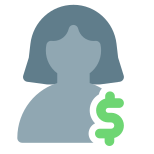 User earning a money in a dollar domination currency icon