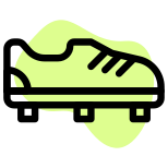 Soccer shoes with spikes at bottom to minimize friction icon
