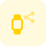 Content sharing feature availability on modern smartwatch icon