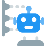 Robotic design 3D printing process horizontally layout icon