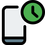 Mobile phone timer or stopwatch function logotype icon