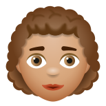 Woman Curly Hair Medium Skin Tone icon