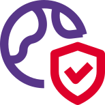 Online Firewall security of internet with antivirus protection icon