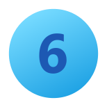 6 en círculo icon