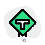 T Road bottom connected intersection road signal icon