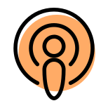 Podcasts player logotype, where they can discover and listen to the world's podcasts. icon