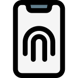 Fingerprint access on a cell phone device icon