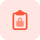 Notes on clipboard is been secured with padlock icon