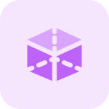 Geometrical shape of third dimension cube vertices icon