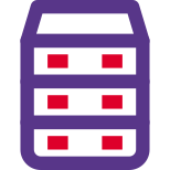 Modern server computer stacked on each other icon