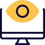 Eye safe vision of a desktop monitor with anti glare display icon