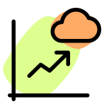 Line chart infographics on the cloud network icon