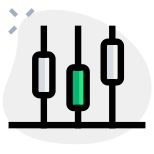 Box plot graph chart with different data values icon