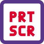 PRT SCR for a screenshot capture function key icon