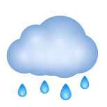 구름과 비가 내리는 이모티콘 icon