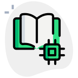 The book on a microprocessor isolated on a white background icon