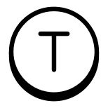 带圆圈的T icon