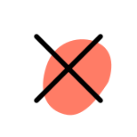 Close cross symbol for discontinued and invalid icon