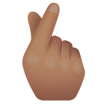 emoji con mano con indice e pollice incrociati, carnagione media icon