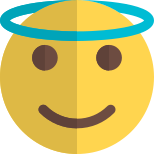 Angel emoji with halo ring on top for feeling blessed icon